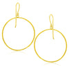14k Yellow Gold Circle Earrings with Diamond Cut Texture